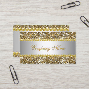 Elite Business Gold Silver Diamond Glitzer 4 Visitenkarte