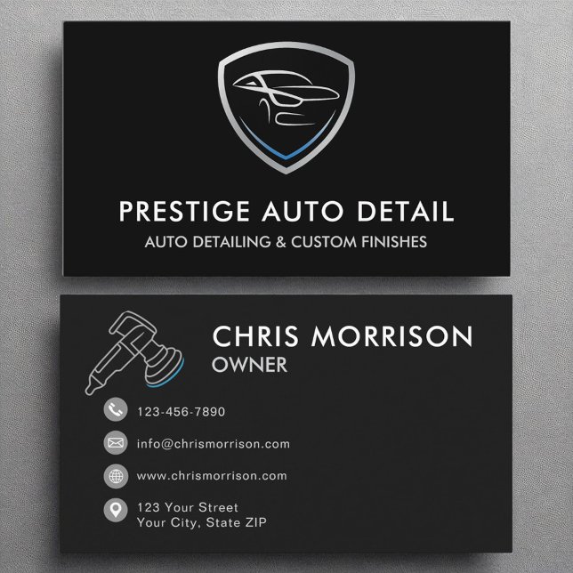 Elite Car Wash and Vehicle Detailing Service Visitenkarte (Von Creator hochgeladen)