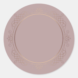 Elite-Design Roségold Leervorlage Text hinzufügen Runder Aufkleber