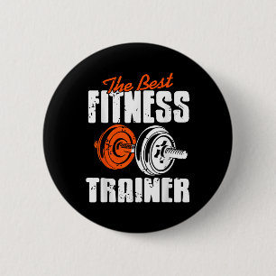 Elite Fitness Coach Weightlift Motivation Button