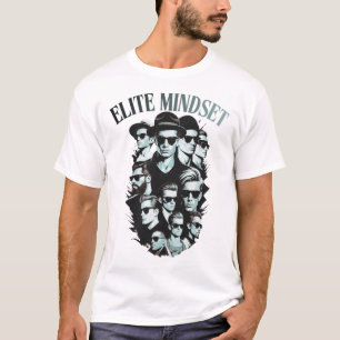 Elite Mindset Vintage Herren Weiß Grafik T-Shirt