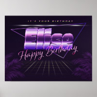 Elite Name Vorname lila retro Poster Geburtstag