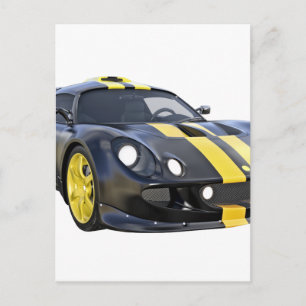 Elite Racing Car in Schwarz und Gelb Postkarte
