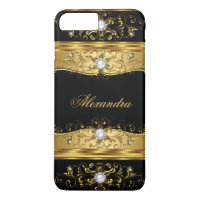 Elite Regal Imitats Gold Black Pearl Diamond Jewel
