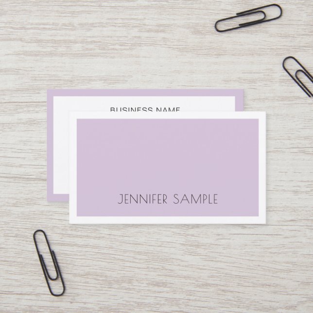 Elite Simple Design Trendy Violet Lila Luxus Visitenkarte (Vorderseite/Rückseite Beispiel)
