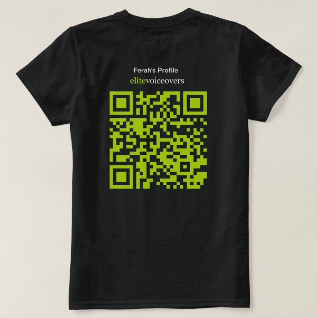 EliteVoiceovers Ferahs Black T-Shirt (Design Rückseite)