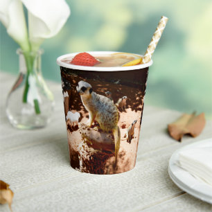 Eliza Queen of the Meerkats, Paper Party Cups Pappbecher