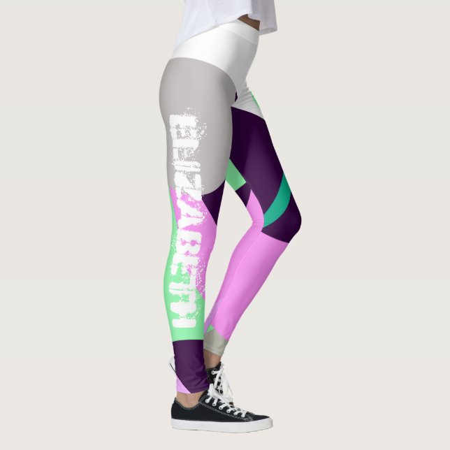 Elizabeth Add Your Name Abstrakt Art Leggings (Rechts)