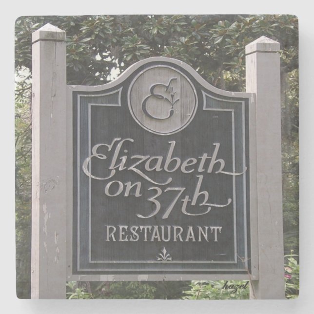 Elizabeth auf der 37th Street, Savannah Untersetze Steinuntersetzer (Vorderseite)