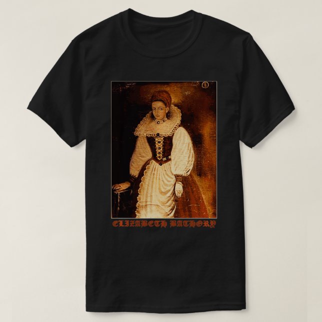 Elizabeth Bathory Countess Vampire Goth Graphic  T-Shirt (Design vorne)