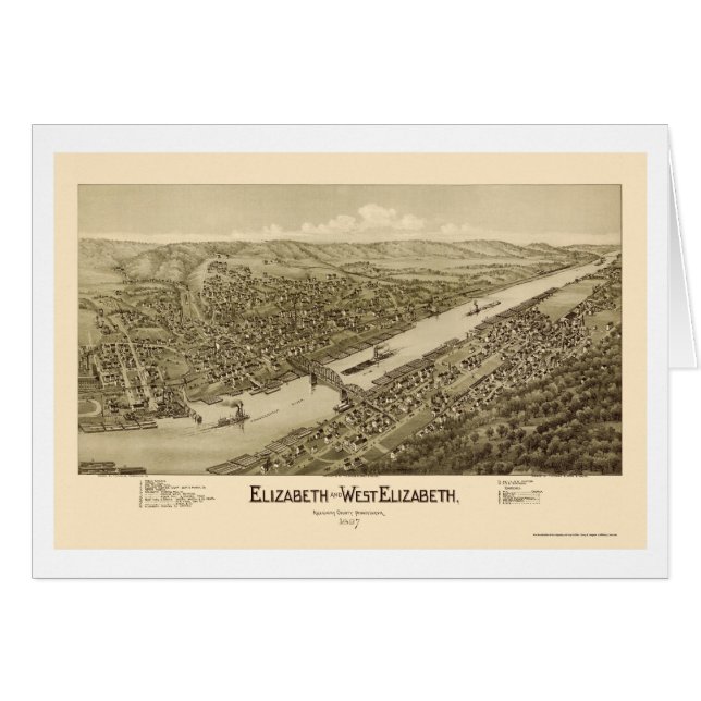 Elizabeth, carte panoramique de PA - 1897 (Devant horizontal)