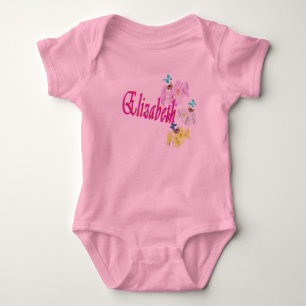 Elizabeth Girls Name Logo, Baby Bodysuit Strampler