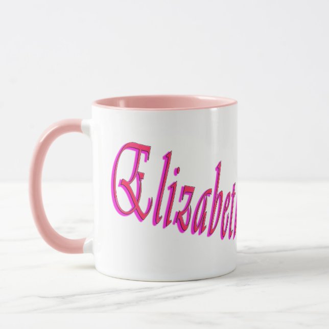 Elizabeth Girls Name Logo, Tasse (Links)