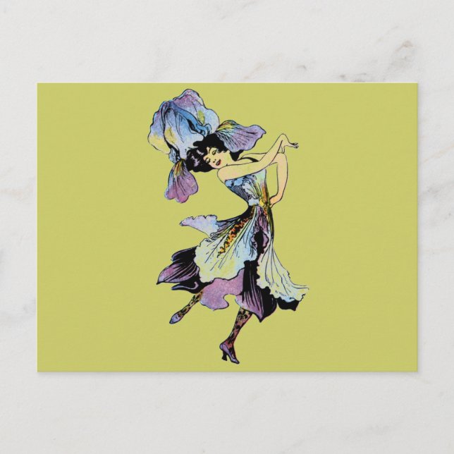 Elizabeth Gordon Iris Blume Fairy Postkarte (Vorderseite)