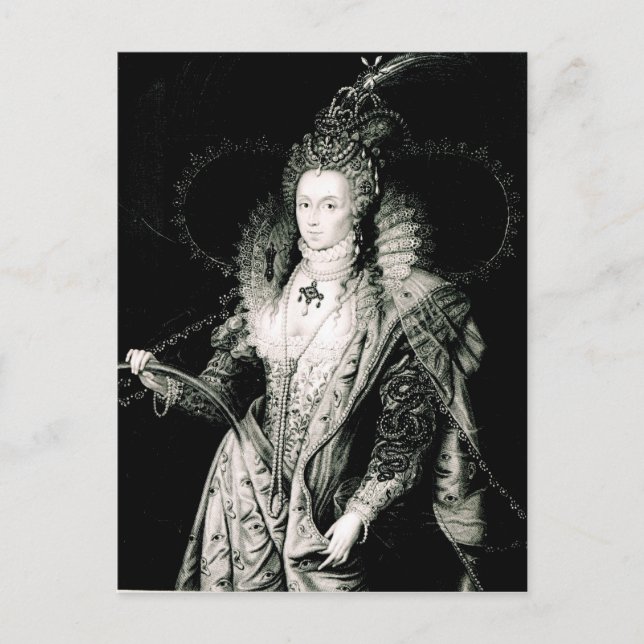 Elizabeth I gezeichnet von W. Derby und graviert v Postkarte (Vorderseite)