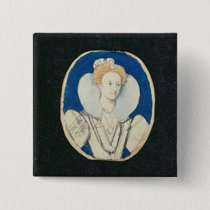 Elizabeth I, Miniaturporträt, (unfertig) Button
