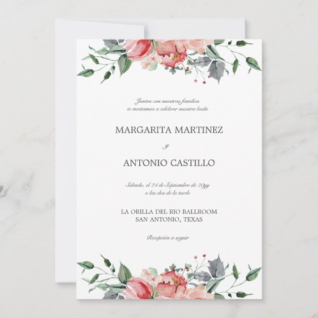 Elizabeth Invitaciones de Boda Elegantes Wedding Einladung (Vorderseite)
