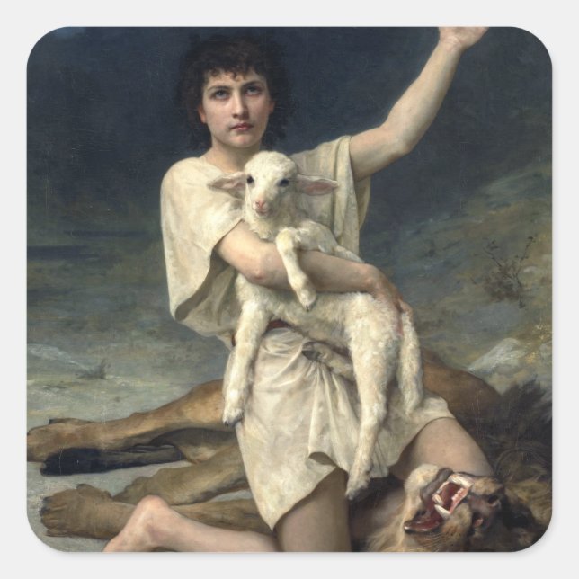 Elizabeth Jane Gardner David the Shepherd Quadratischer Aufkleber (Vorderseite)