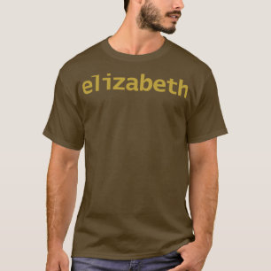 Elizabeth Minimal Typografy Gold Text T-Shirt