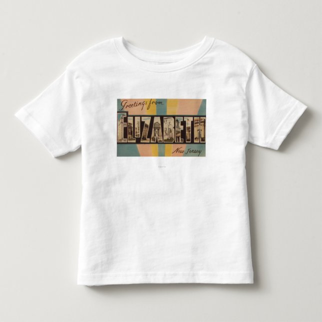 Elizabeth, New-Jersey - große Buchstabe-Szenen Kleinkind T-shirt (Vorderseite)