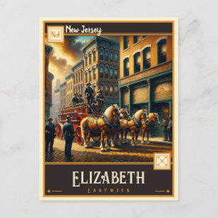 Elizabeth, New Jersey   VINTAG Postkarte
