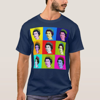 Elizabeth Nine Square Tiles Pop Art Queen of Engla T-Shirt