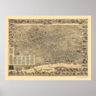 Elizabeth, NJ panoramische Karte - 1898 Poster