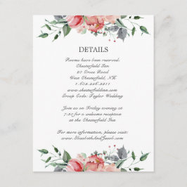 Elizabeth Pink Blume Kalligrafie Hochzeitdetails Begleitkarte