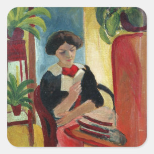 Elizabeth Reading Quadratischer Aufkleber
