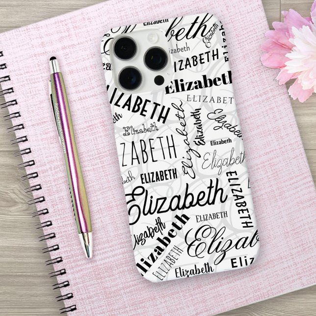 Elizabeth Schwarz-weiß iPhone 16 Pro Max Hülle (Von Creator hochgeladen)