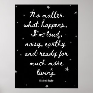 Elizabeth Taylor Motivierend Zitate Poster