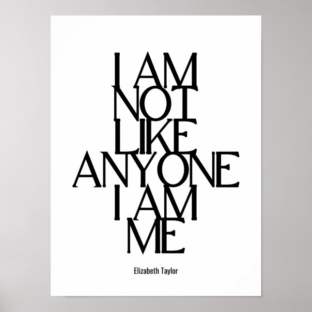Elizabeth Taylor Self Liebe Inspiration Zitat Poster (Vorne)