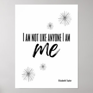 Elizabeth Taylor Self Love Inspirational Quote Poster