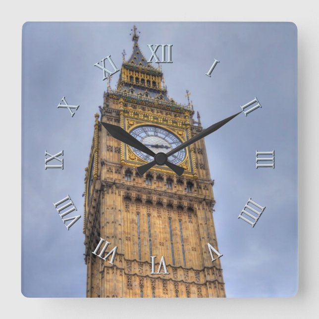 Elizabeth Tower (Big Ben) Westminster, London, Gro Quadratische Wanduhr (Vorderseite)