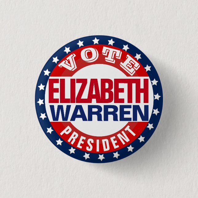 Elizabeth Warren für den Präsidenten Button (Vorderseite)