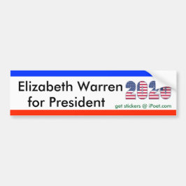 ELIZABETH WARREN FÜR PRÄSIDENT 2020 Autoaufkleber
