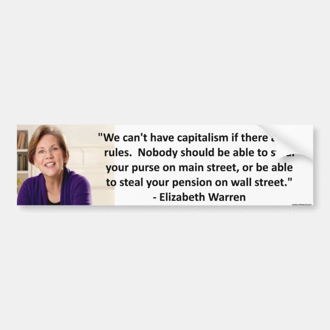 Elizabeth Warren - Kapitalismus Autoaufkleber (Vorne)