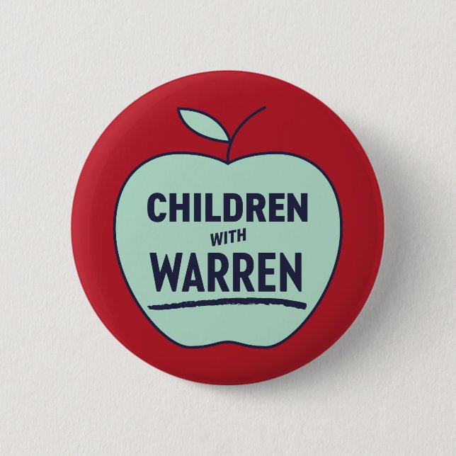 Elizabeth Warren - Kinder mit Warren-Button Button (Vorderseite)