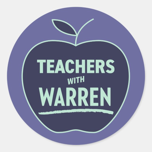 Elizabeth Warren - Lehrer bei Warren Runder Aufkleber (Vorderseite)