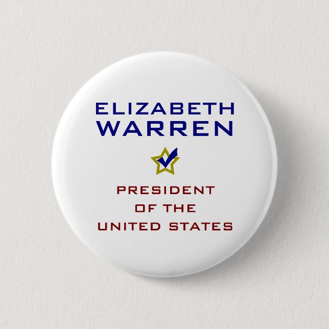 Elizabeth Warren Präsident USA V2 Button (Vorderseite)