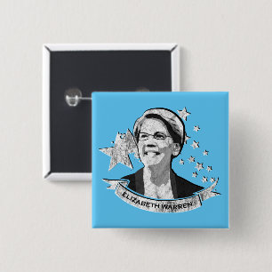 Elizabeth Warren Star Banner Button