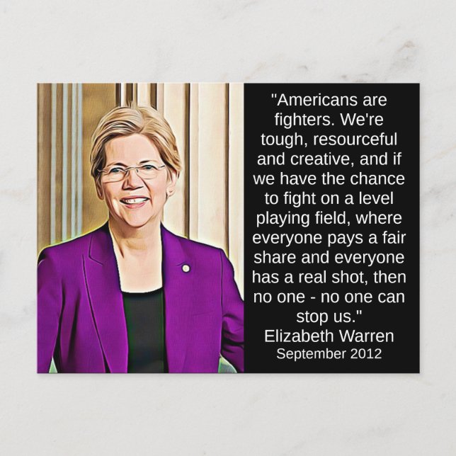 Elizabeth Warren Zitat Politische Nostalgie Postkarte (Vorderseite)