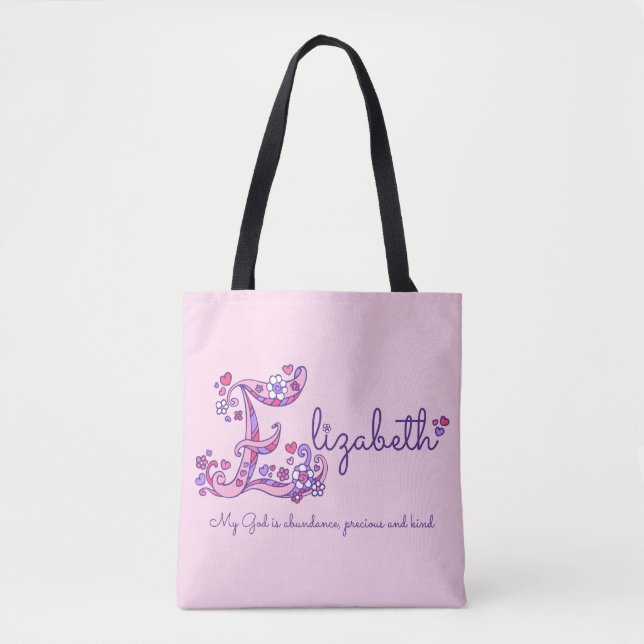 Elizabethnamen- und -bedeutungsmonogrammtasche tasche (Vorderseite)