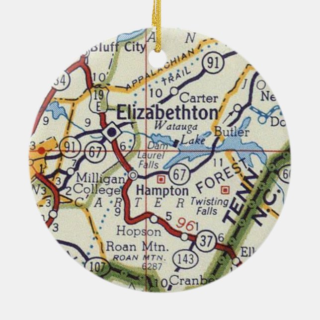 Elizabethton TN Keramik Ornament (Hinten)
