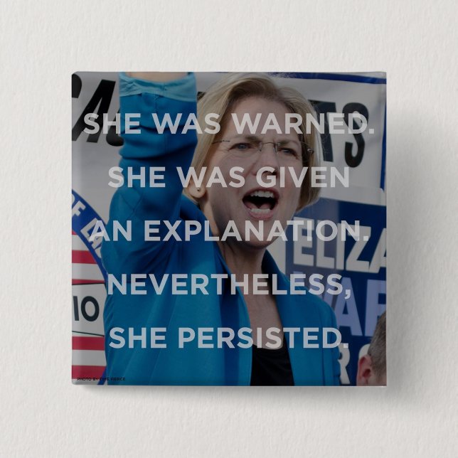Elizabethwarren dennoch bestand sie Abzeichen fort Button (Vorderseite)