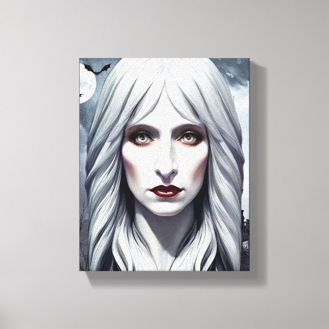 Elizavella Vampire Witch Woman Fantasy Dark Art Leinwanddruck (Vorderseite)