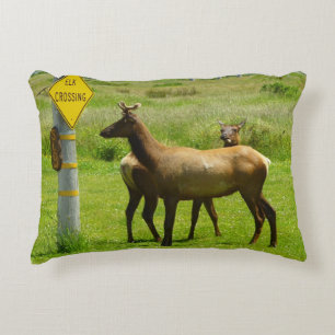 Elk Crossing California Wildlife Fotografie Dekokissen