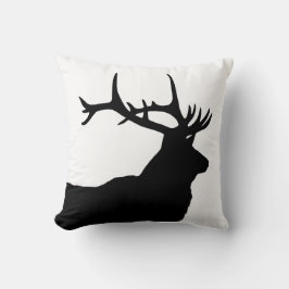 Elk Head Silhouette Kissen