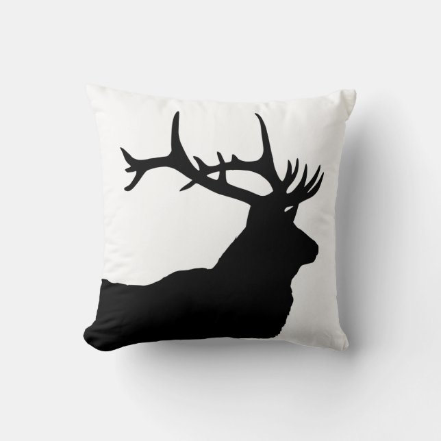 Elk Head Silhouette Kissen (Vorderseite)