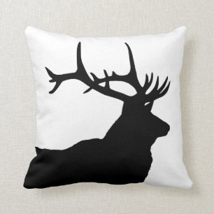 Elk Head Silhouette Kissen